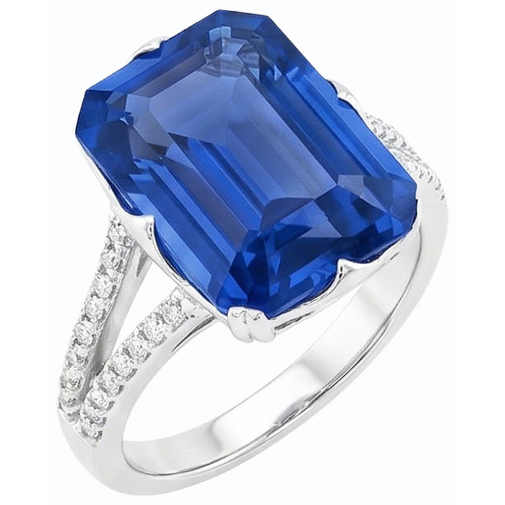 natural emerald sapphire 5.50ct ring side angle