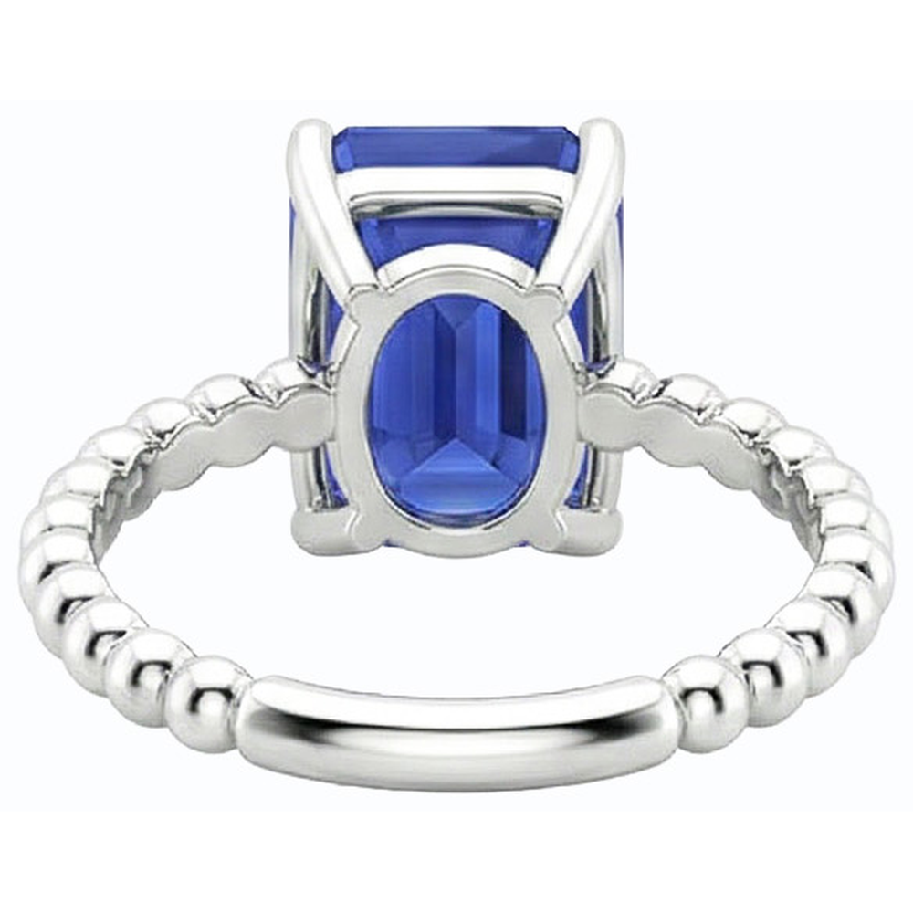 Gemstone Ring Emerald Ceylon Sapphire Beaded Style 3 Carats