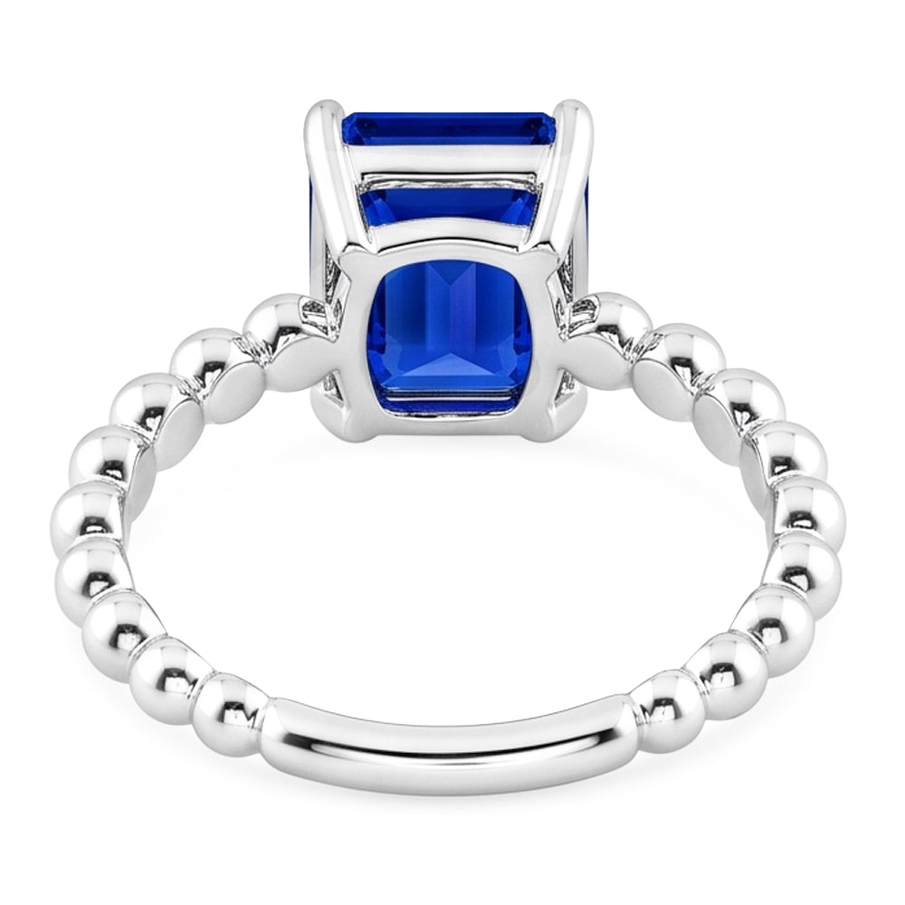 Gemstone Ring Emerald Ceylon Sapphire Beaded Style 3 Carats