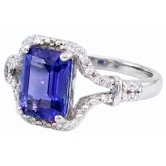 natural emerald sapphire 4ct ring front view