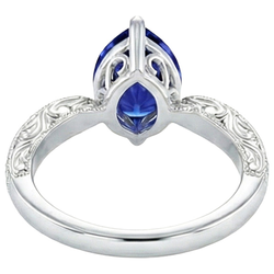 Natural Sapphire Ring 2ct - White Gold 14K