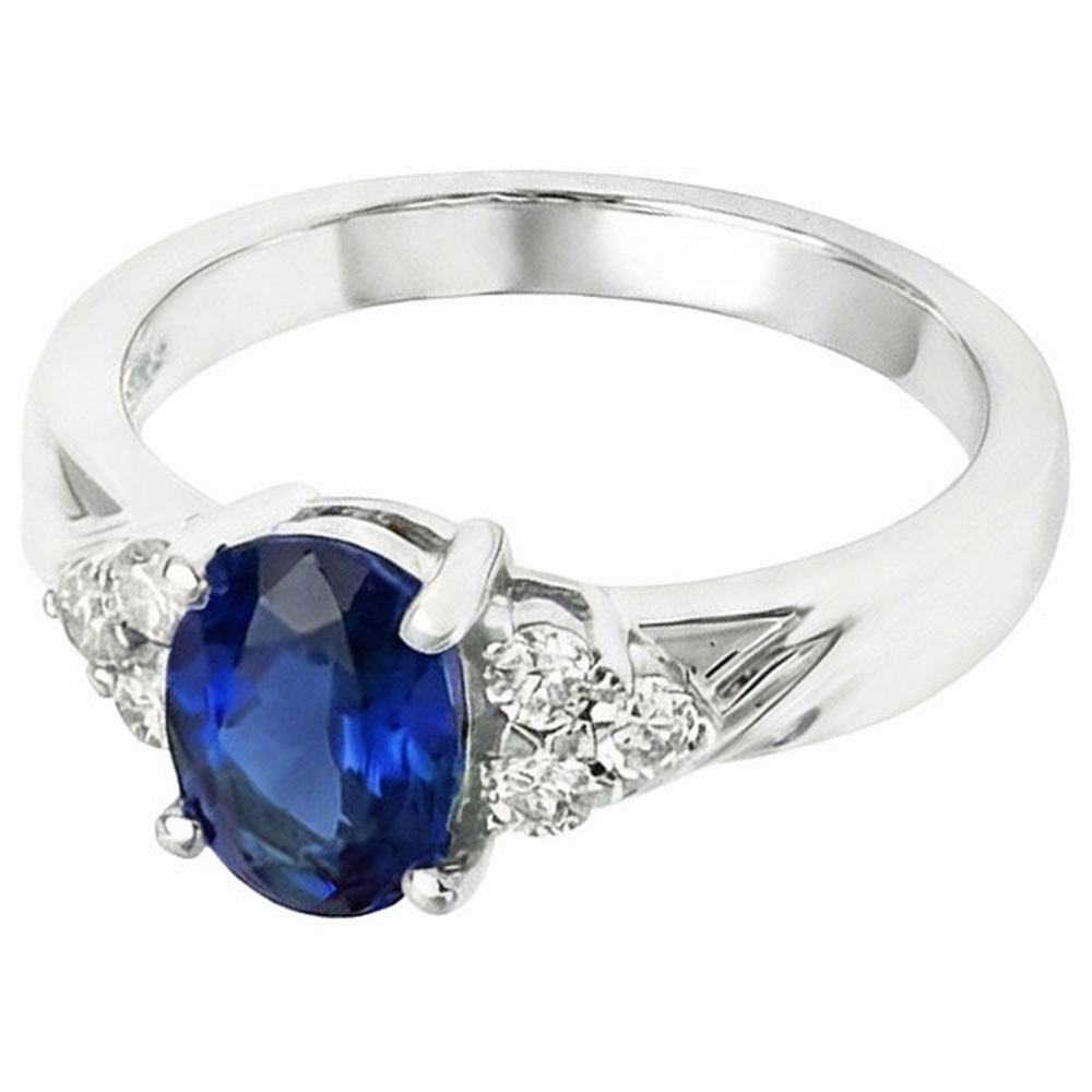 natural round sapphire 3ct ring side angle
