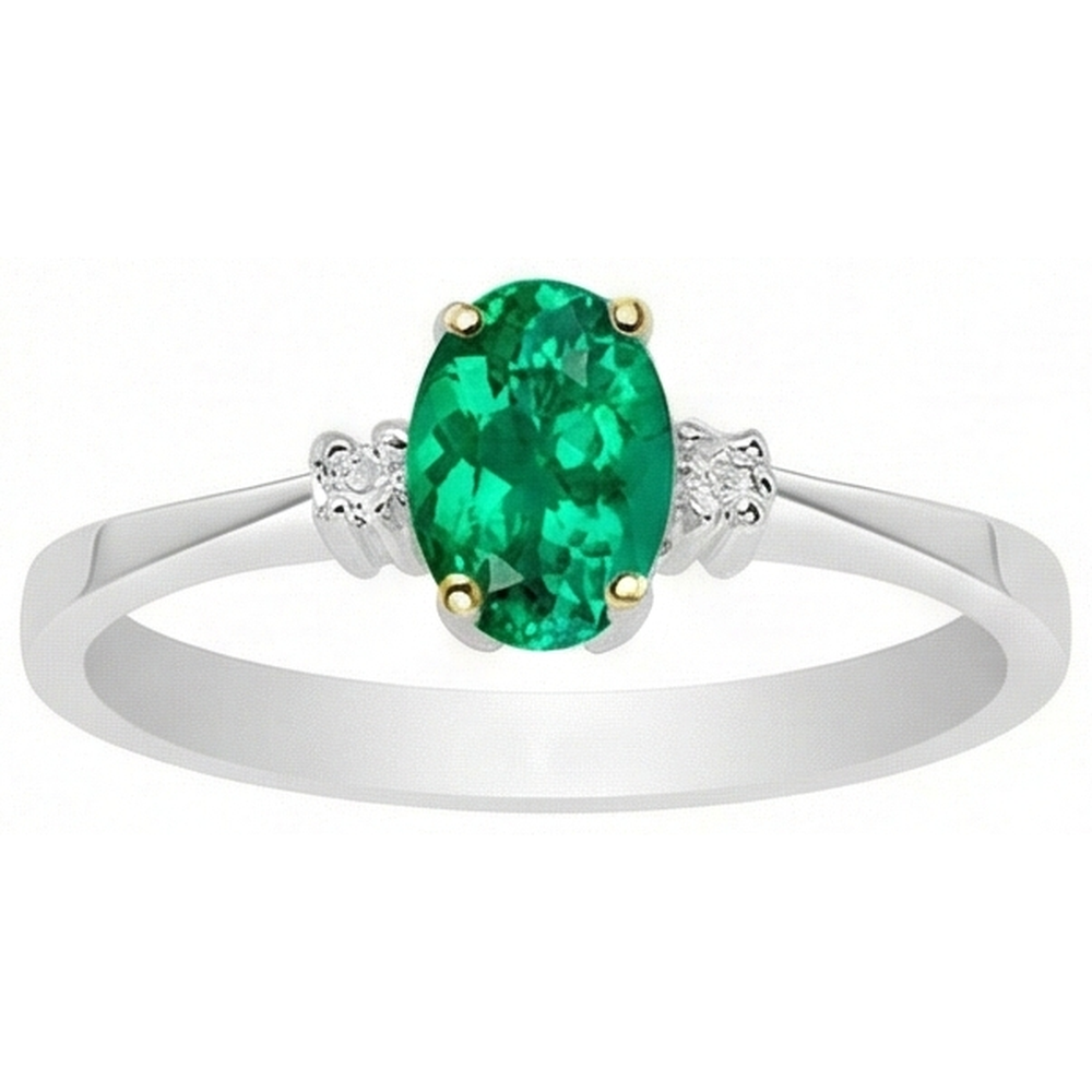 Luxurious Fine Emerald Precious Stone Ring 1 ct – side view