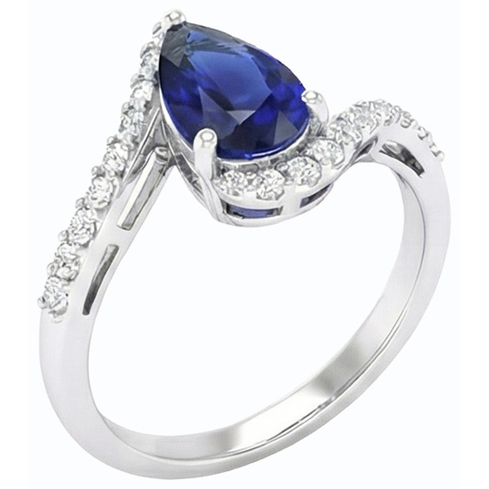 natural round sapphire 3ct ring close up detail