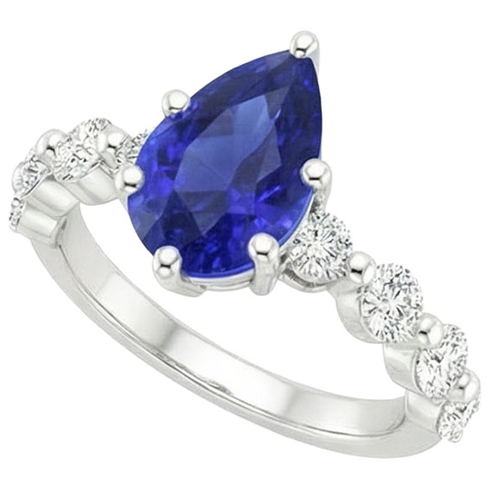 natural round sapphire 4ct ring top view