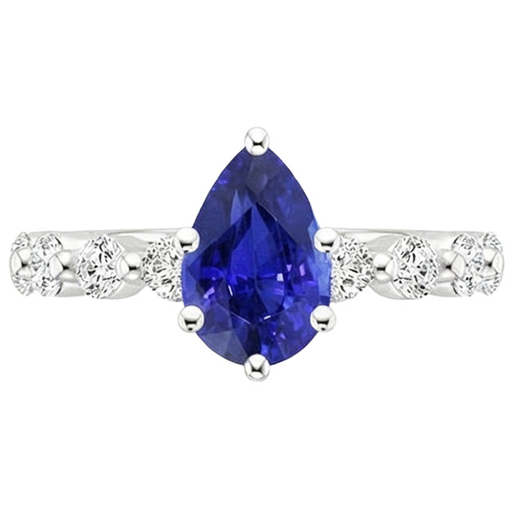 natural round sapphire 4ct ring profile view