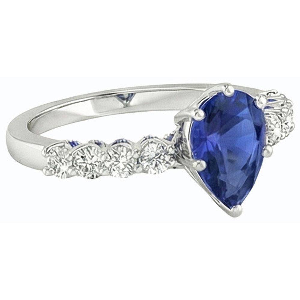 natural round sapphire 3ct ring top view