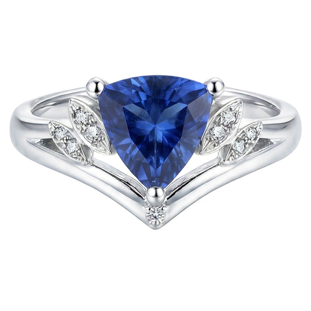 natural round sapphire 2ct ring side angle