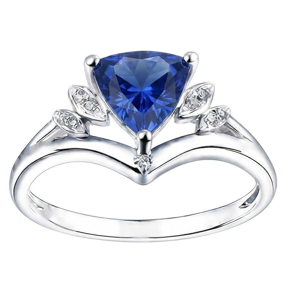 natural round sapphire 2ct ring top view