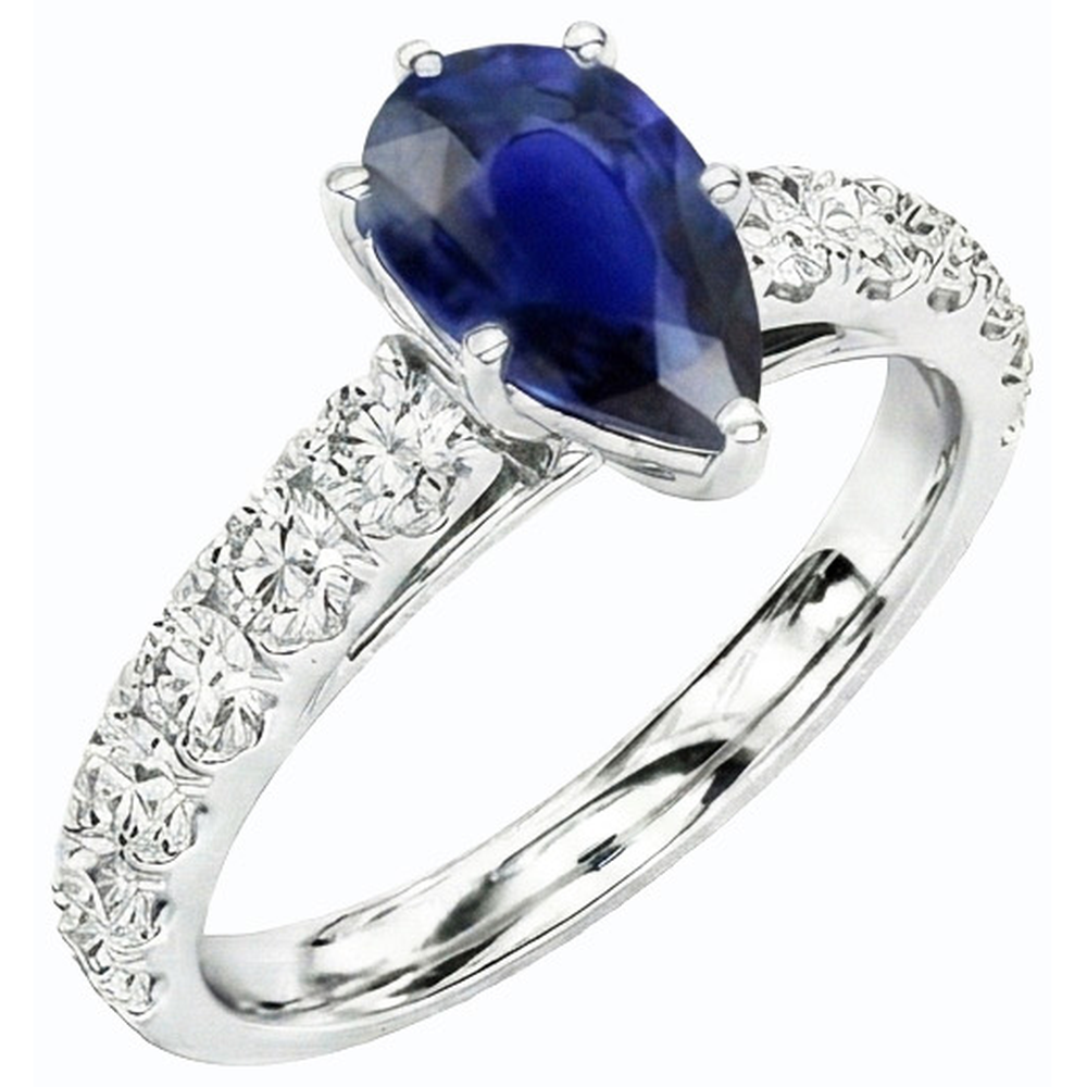 natural round sapphire 3.50ct ring close up detail