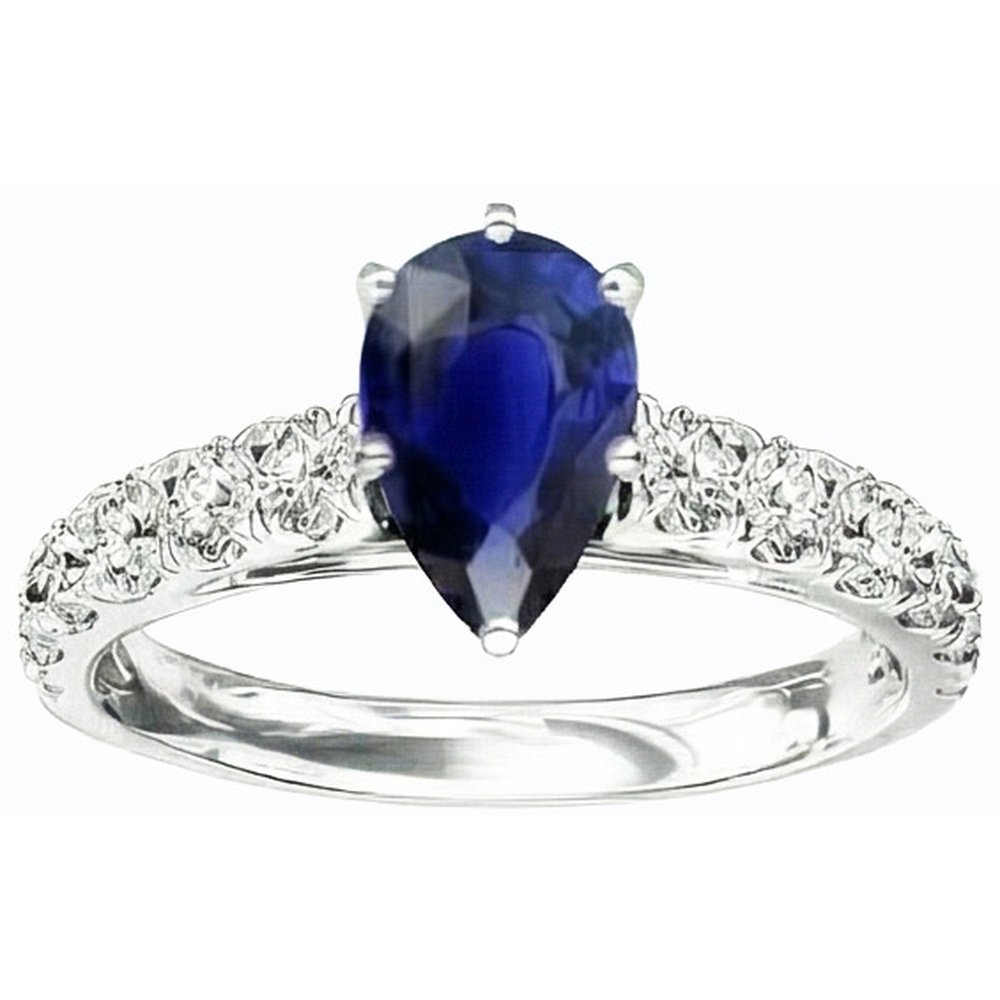 natural round sapphire 3.50ct ring profile view