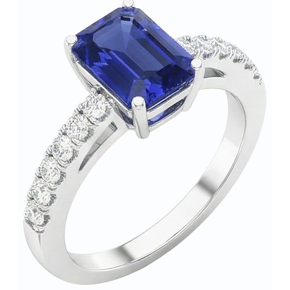 natural emerald sapphire 3ct ring side angle