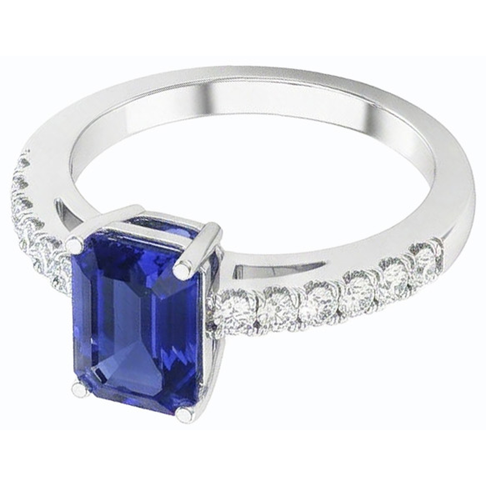 natural emerald sapphire 3ct ring close up detail