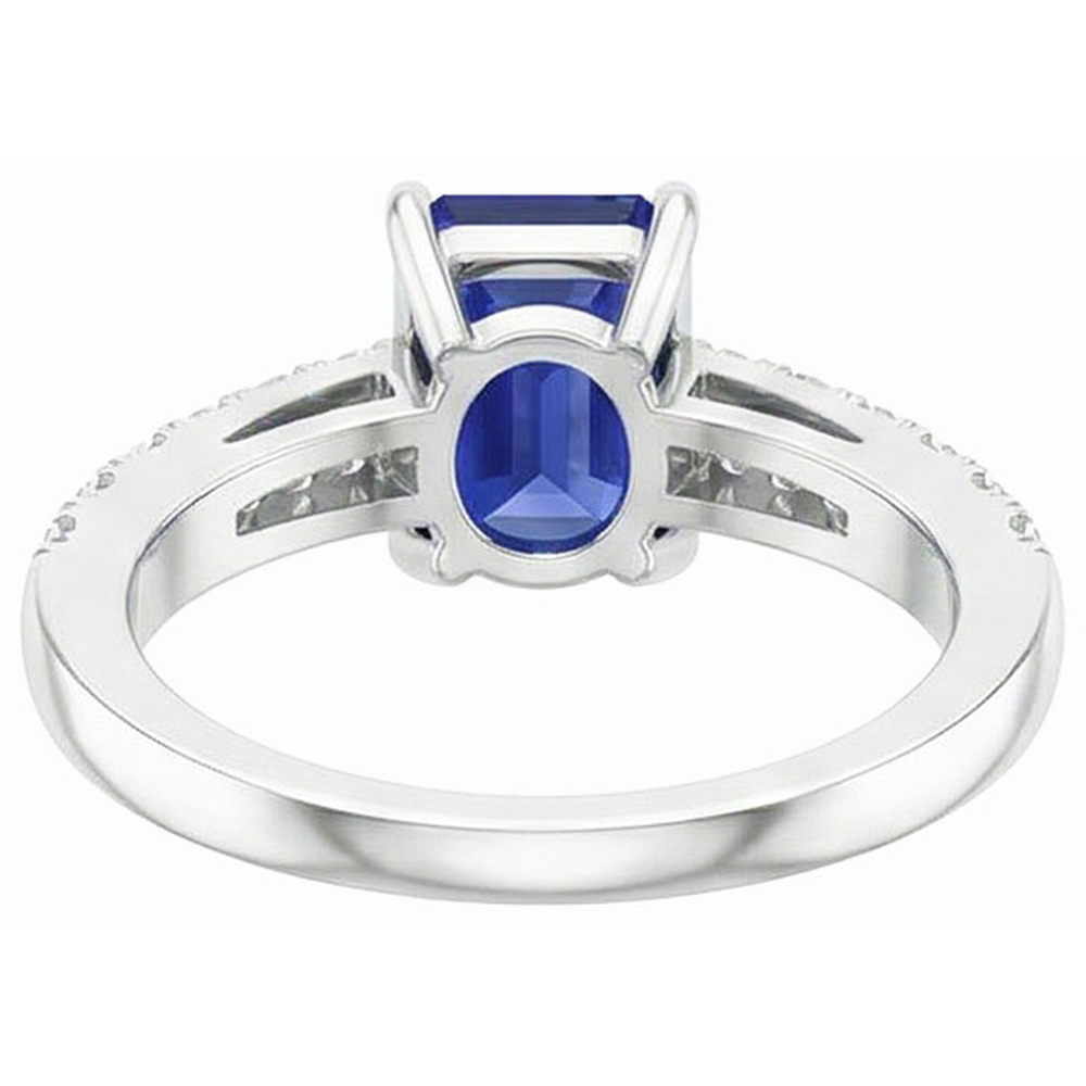 natural emerald sapphire 3ct ring top view
