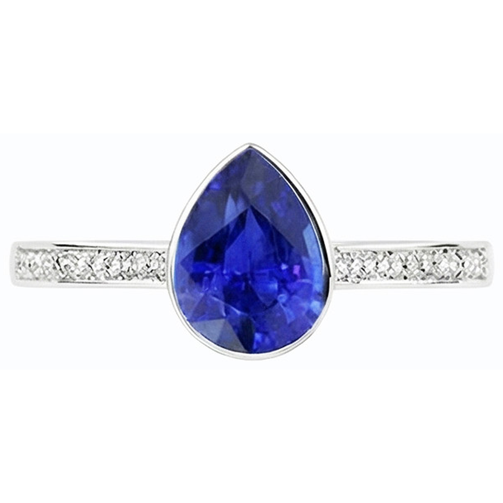 natural round sapphire 3ct watch top view