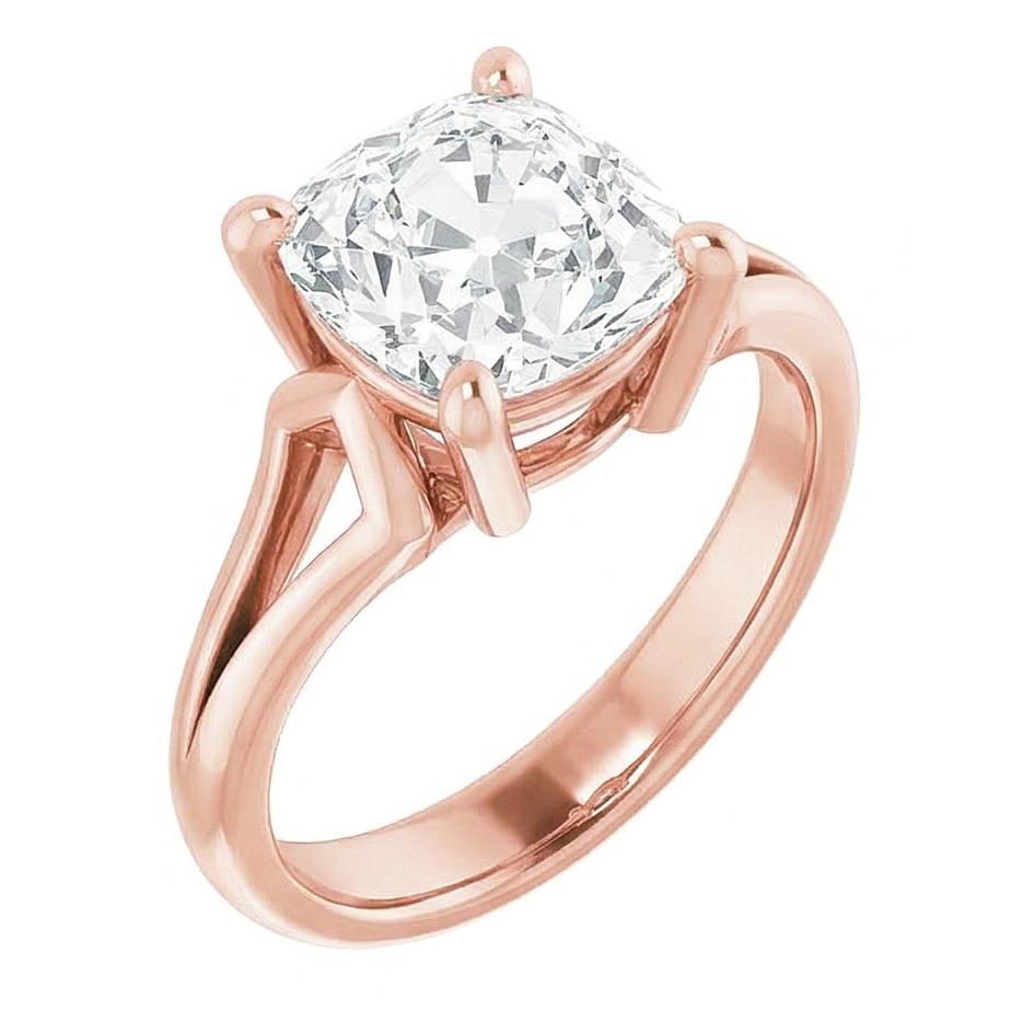 Genuine 6.5 Carat Cushion Natural Earth Mined Diamond ( Not Lab Grown ) Ring For Women