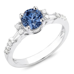 Genuine Blue Natural Earth Mined Diamond ( Not Lab Grown ) Ring