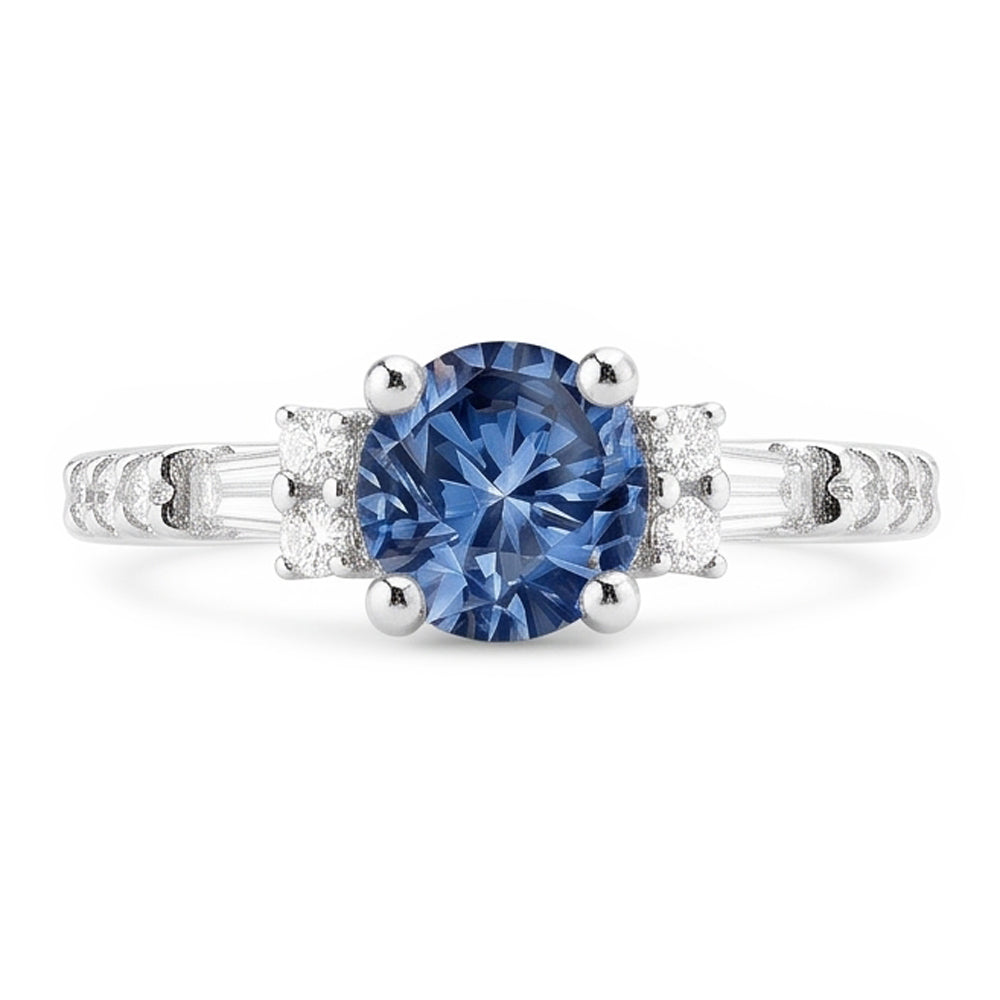 Genuine Blue Natural Earth Mined Diamond ( Not Lab Grown ) Ring