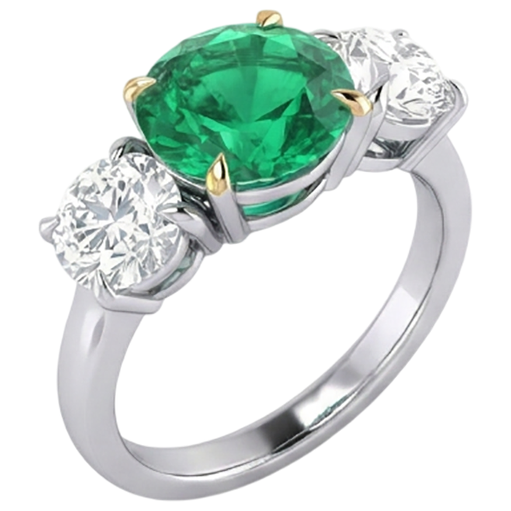 Fine Colored Stone Ring 3 ct – profile view