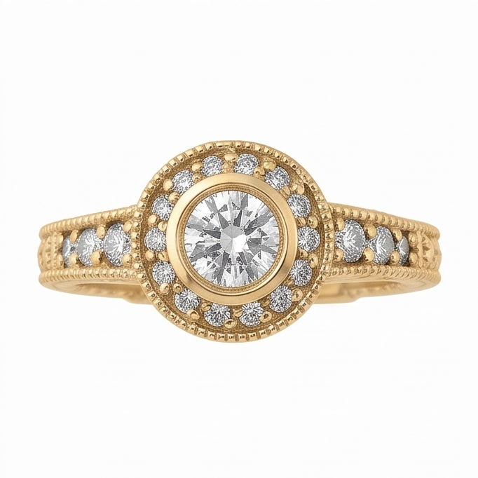 Genuine Natural Earth Mined Diamond ( Not Lab Grown )  Anniversary 0.80 Carat Fancy Ring Bezel Setting Jewelry YG 14K