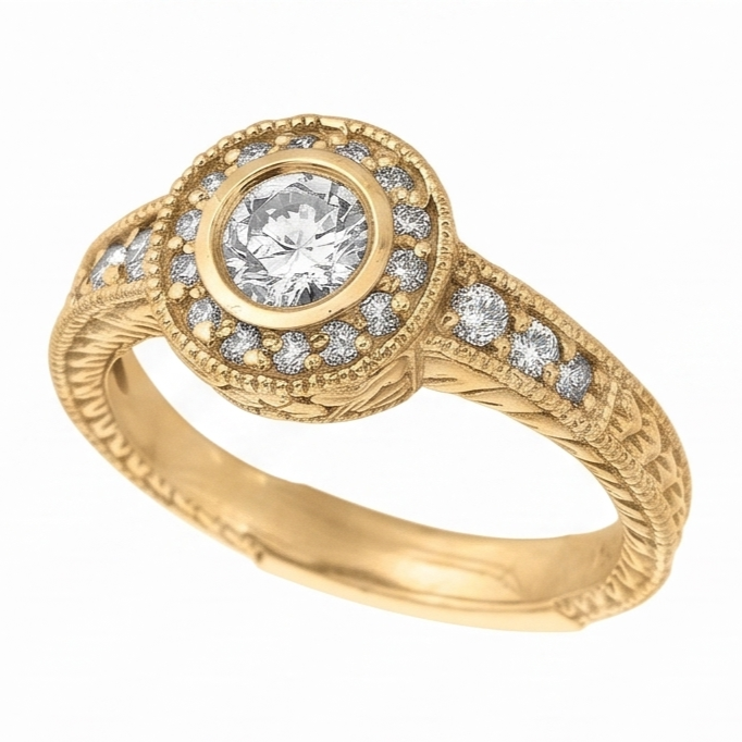 Genuine Natural Earth Mined Diamond ( Not Lab Grown )  Anniversary 0.80 Carat Fancy Ring Bezel Setting Jewelry YG 14K