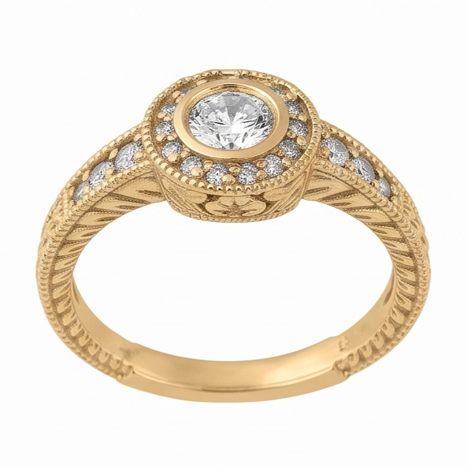 Genuine Natural Earth Mined Diamond ( Not Lab Grown )  Anniversary 0.80 Carat Fancy Ring Bezel Setting Jewelry YG 14K