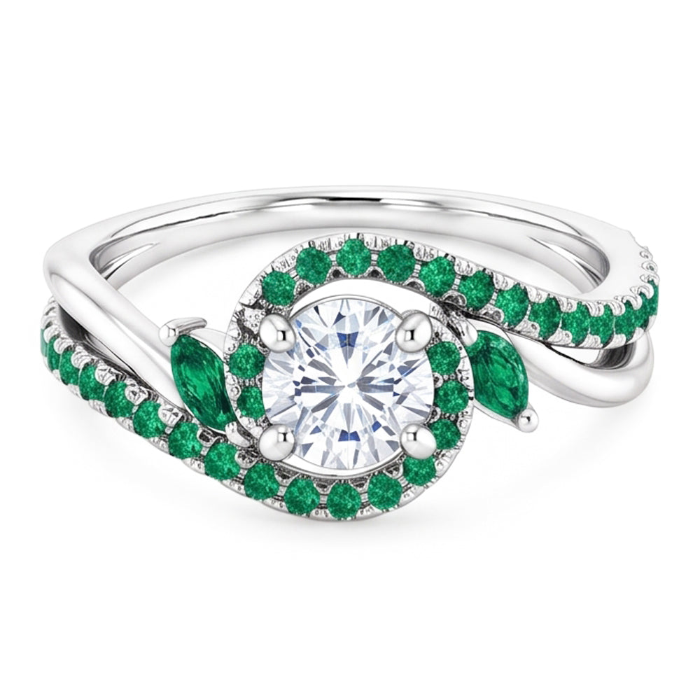 Genuine Natural Earth Mined Diamond ( Not Lab Grown ) Ring 1.65 Carats Emeralds Jewelry New
