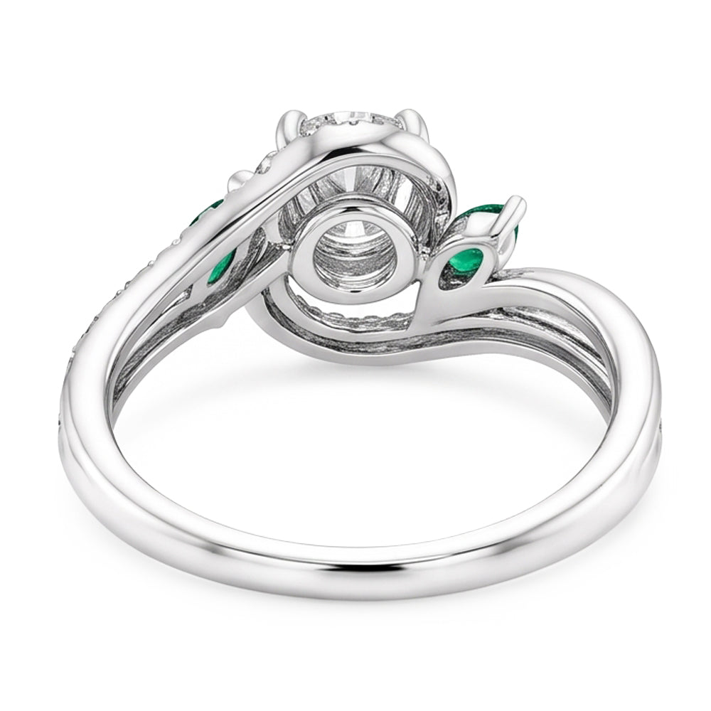 Genuine Natural Earth Mined Diamond ( Not Lab Grown ) Ring 1.65 Carats Emeralds Jewelry New