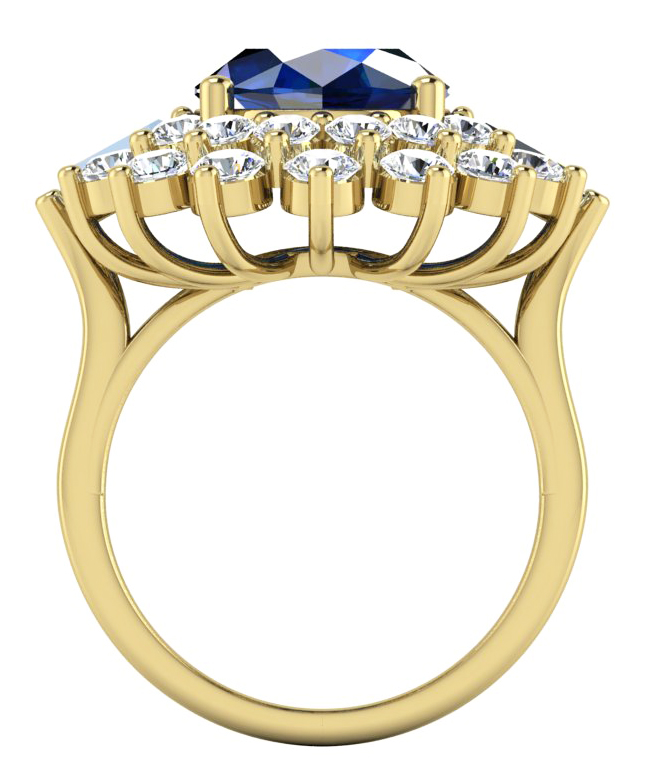 Genuine Sapphire and Diamond Cocktail Ring