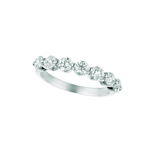 Genuine 1.25 Carats Diamond Half Eternity Fancy Band White Gold 14K - Half Eternity Band-harrychadent.ca