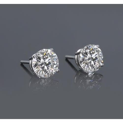 Genuine 1.50 Carats Solitaire Stud Earring