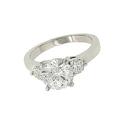 Genuine 2.65 Carat Diamonds Engagement Ring Three Stone Gold Ring