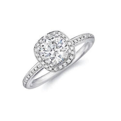 Genuine 2.6 Ct Sparkling Diamond Engagement Halo Ring White Gold