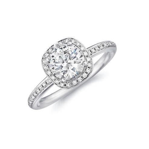 Genuine 2.6 Ct Sparkling Diamond Engagement Halo Ring White Gold - Halo Ring-harrychadent.ca