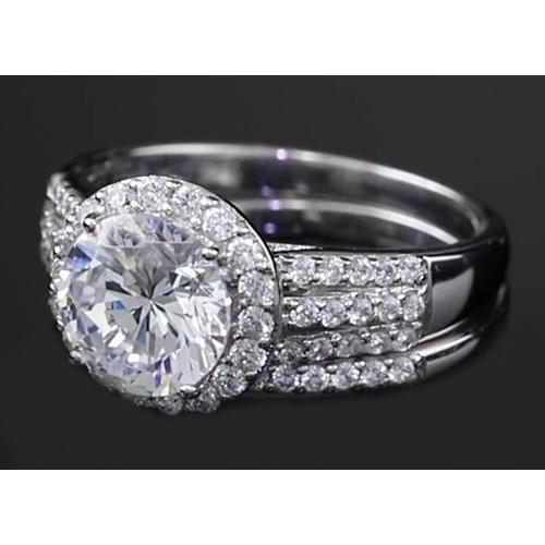 Genuine 3.50 Carats Round Engagement Ring