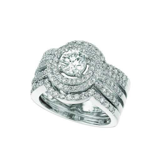 Genuine 3 Piece Diamond Fancy Ring With Accents 1.75 Carats - Solitaire Ring with Accents-harrychadent.ca