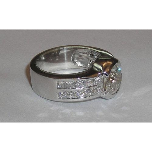 Genuine 5.01 Carat Engagement Ring With Accents