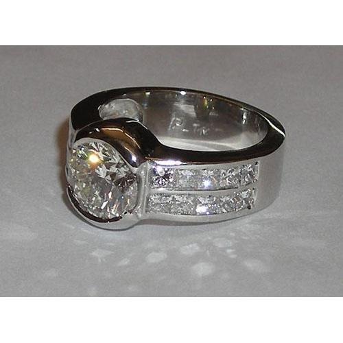 Genuine 5.01 Carat Engagement Ring With Accents White Gold