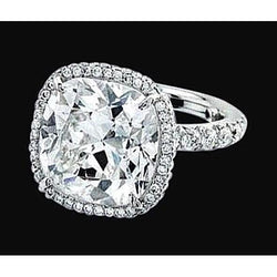 Genuine Cushion Cut Center Diamond 2.55 Cts. Engagement Ring