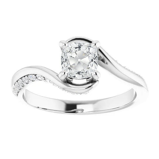 Genuine Cushion Old Miner Diamond Ring With Accents Tension Style 5.50 Carats