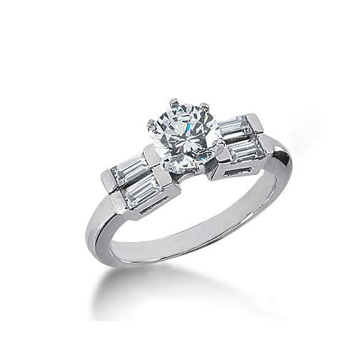 Genuine Diamond 5 Stone Solitaire Ring With Accents 2.01 Carats 14K