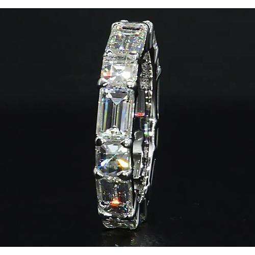 Genuine Diamond Band Wedding Ring 6.30 Carats White Gold 14K 