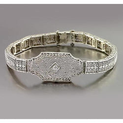 Genuine Diamond Bracelet 0.30 Carats White Gold 14K Jewelry New