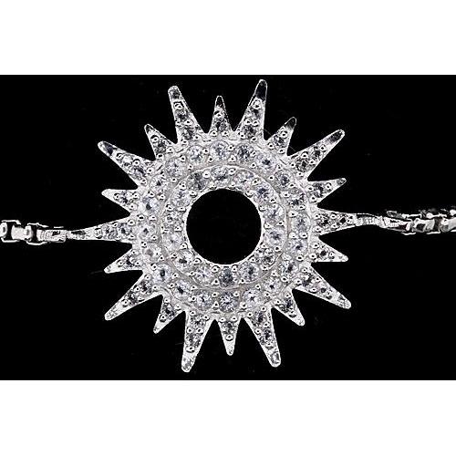 Genuine Diamond Bracelet 12 Carats Women White Gold Sunburst Jewelry New