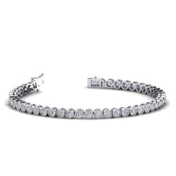 Genuine Diamond Bracelet Round Solid 5 Carats White Gold