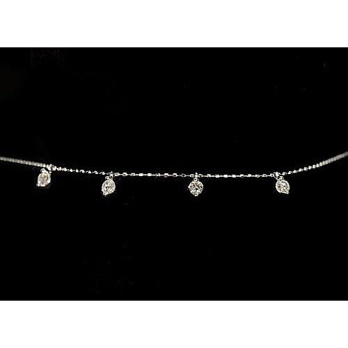 Genuine Diamond Chain Bracelet Prong Set 1.50 Carats Women Jewelry