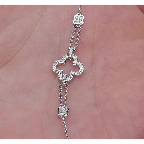 Genuine Diamond Crosses Bracelet 2.50 Carats Women White Gold Jewelry