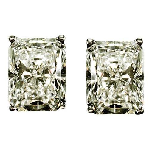 Genuine Diamond Earring 4 Ct. Stud White Gold Diamond Earring