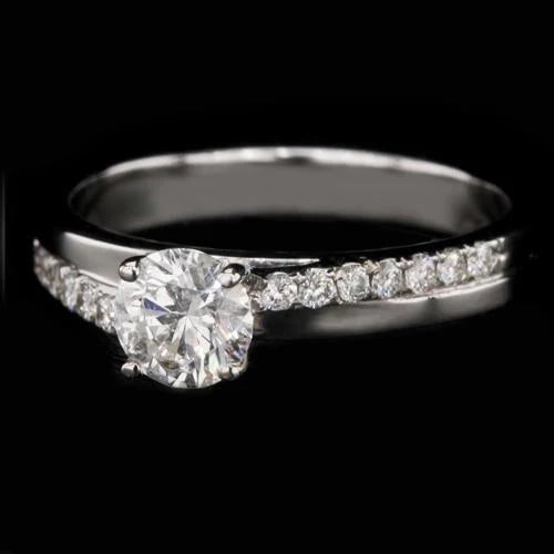 Genuine Diamond Engagement Ring 1.50 Carats White Gold 14K