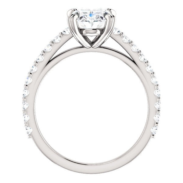 Genuine Diamond Engagement Ring 2.60 Carats Claw Prong Setting White Gold